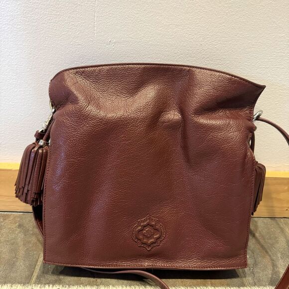 Oryany Tote Purse Leather Wine Bag Tassel Shoulder Crossbody Convertible Strap - Picture 1 of 14